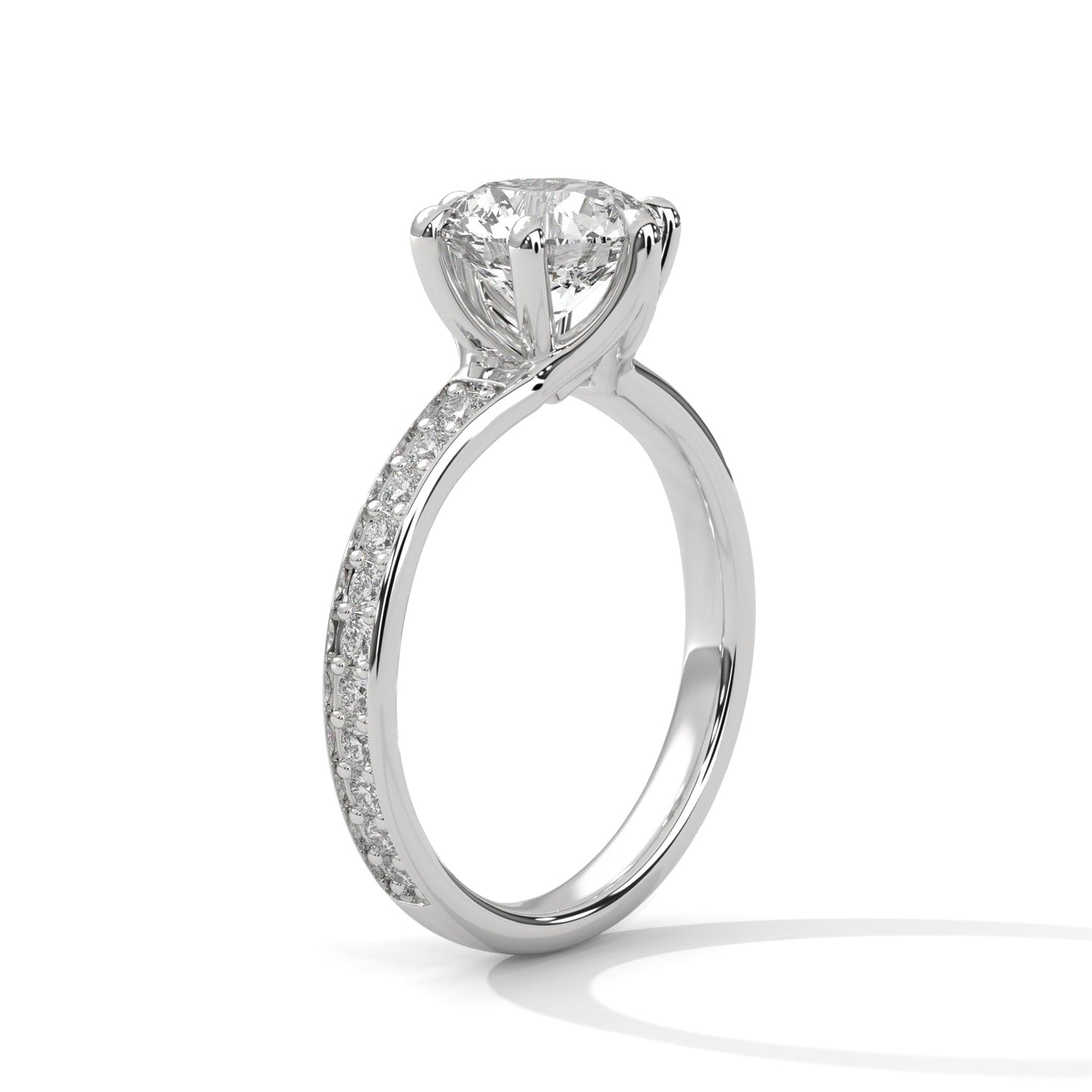 Diamond ring on a white background 