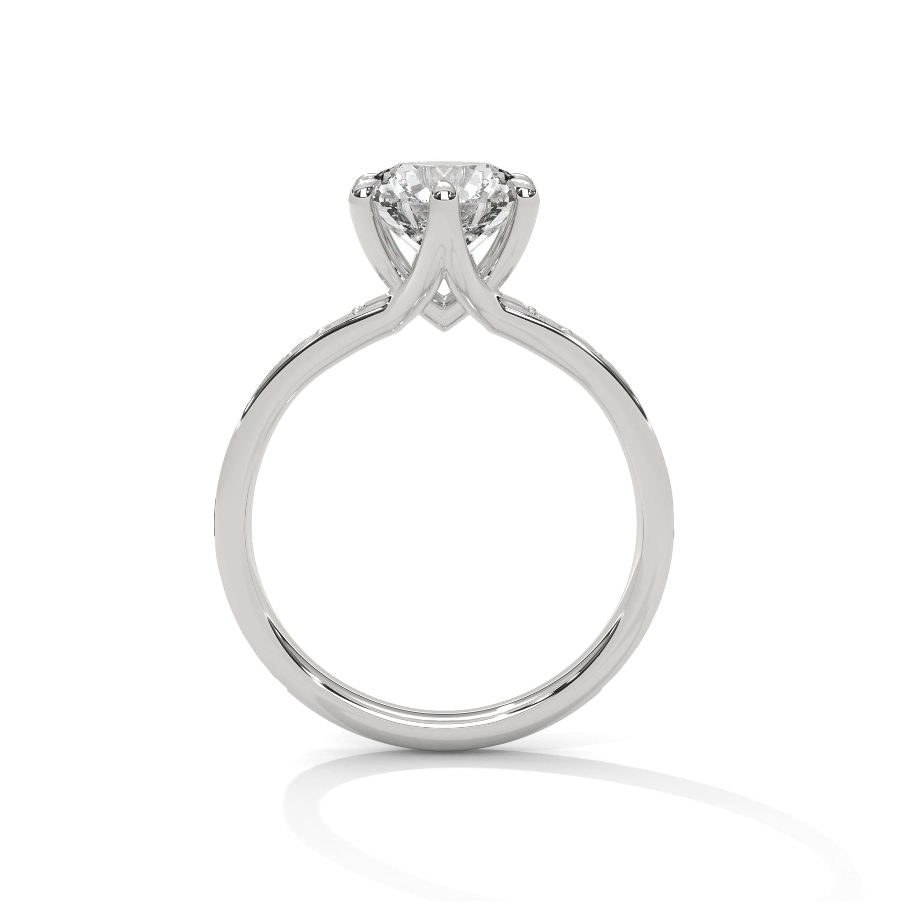 Diamond ring on a white background 