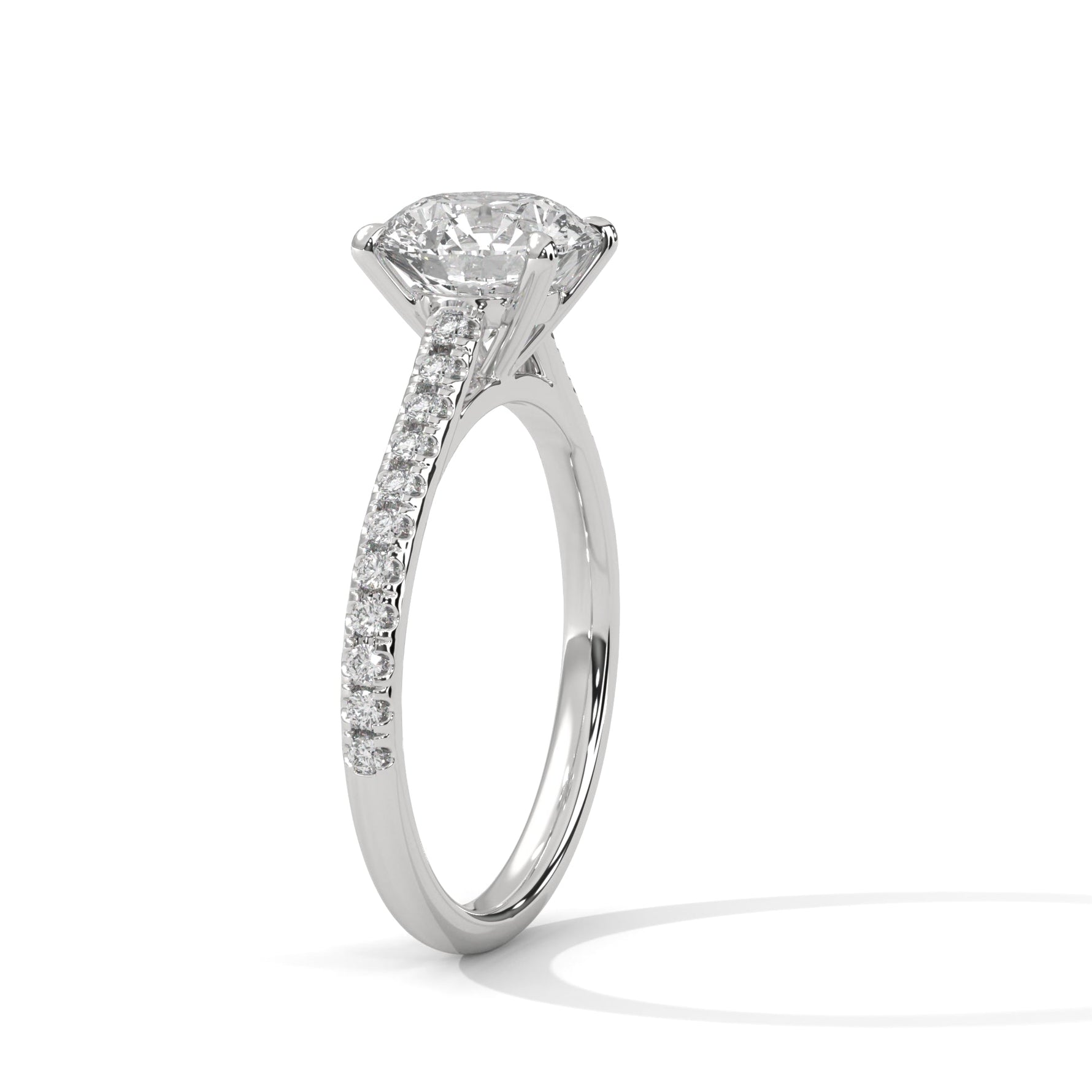 Diamond ring on a white background 