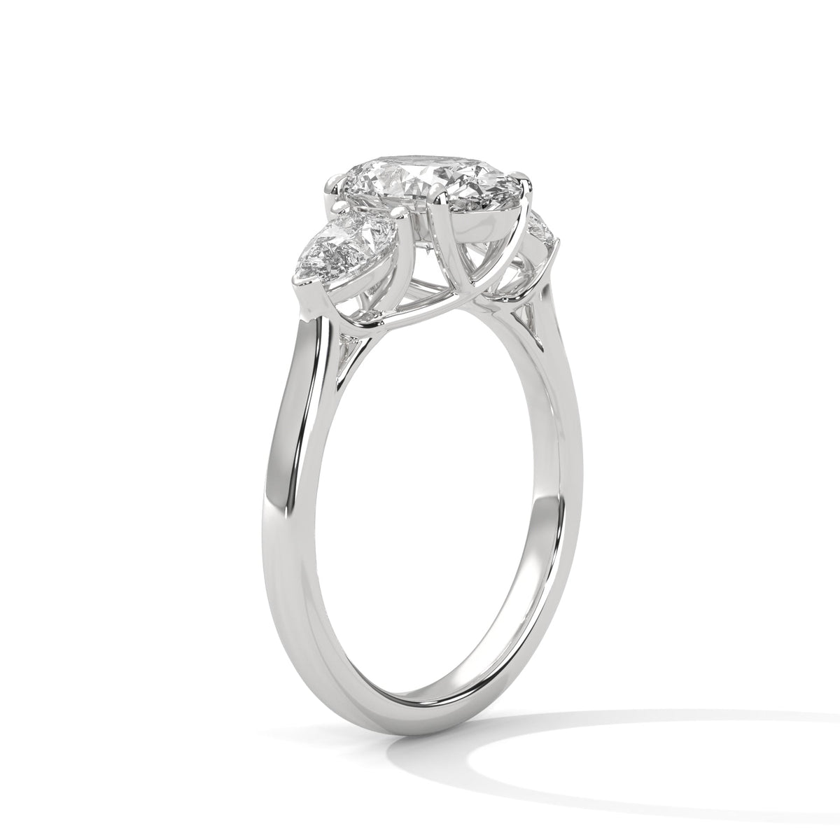 Diamond ring on a white background 