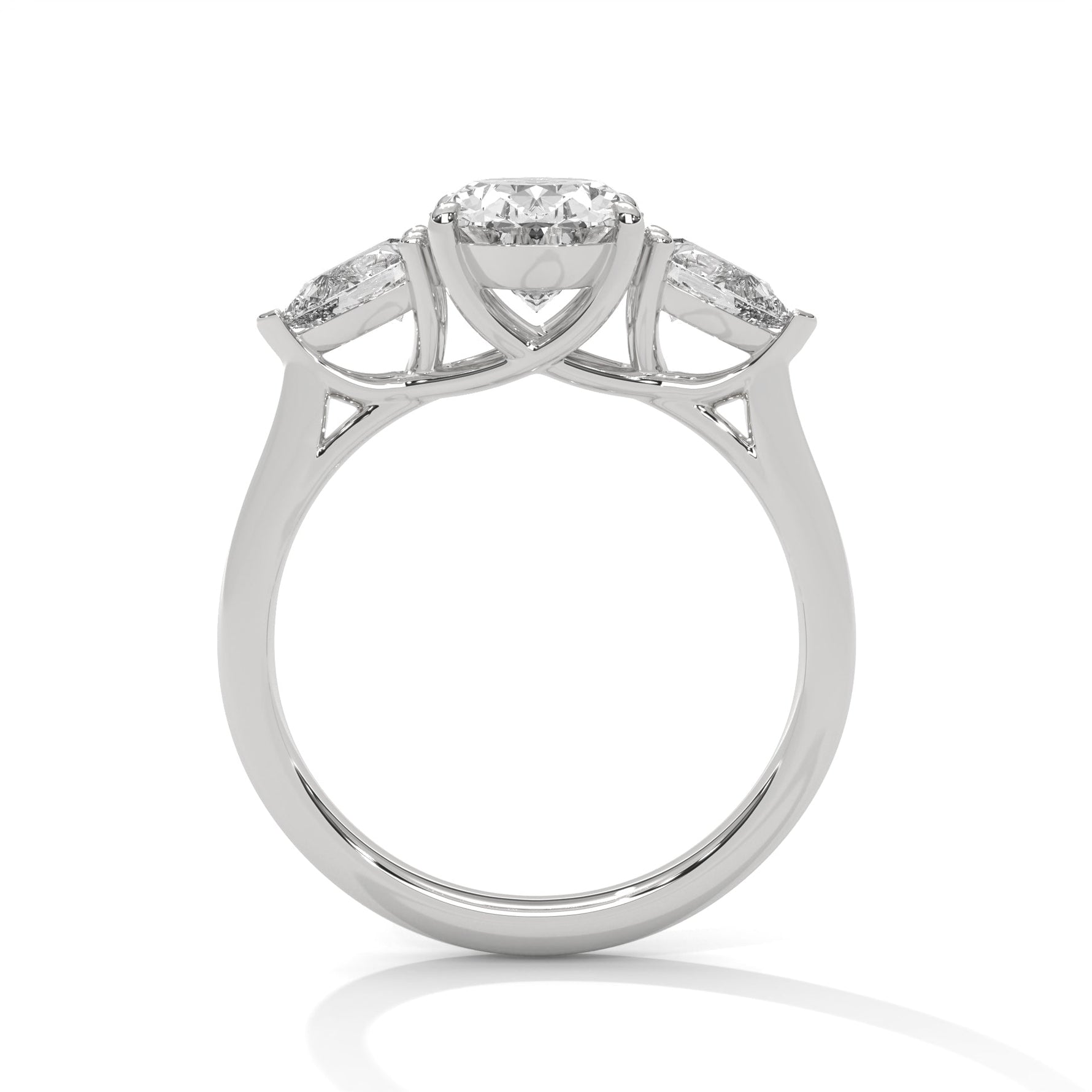 Diamond ring on a white background 