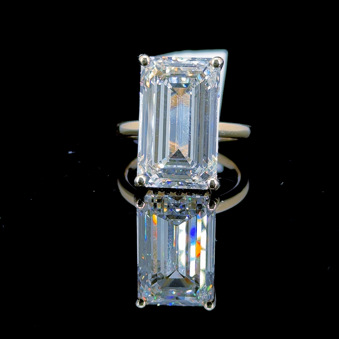 15.26 Carat Radiant Lab Diamond Yellow Gold 8.16 Gram 14K Engagement Ring - Size: 6.75
