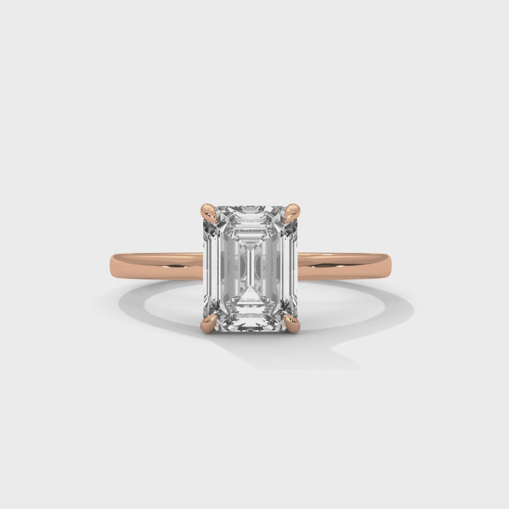 Emerald Cut Diamond Solitaire Engagement Ring