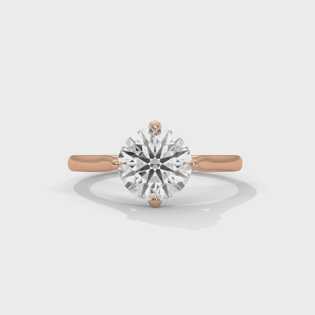 Round Diamond Bypass Pave Engagement Ring